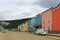 Main street with typical traditional wooden houses in Dawson City, Canada