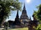 The main stupa at Wat Yai Chaimongkol, Ayutthya,Thailand