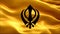 The main symbol of Sikhism is The khanda sign on the background of an orange waving flag