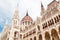 main tourist attraction in Budapest and all of Hungary - the great Gothic architecture of the Parliament building, travel and