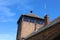 Main tower detail of concentration camp Auschwitz Birkenau