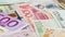 Main word currency Yuan, US Dollar and Euro bank notes, sliding video