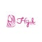 Mainabaya, hijab, veil on pink color logo Ideas. Inspiration logo design. Template Vector Illustration. Isolated On White