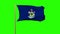 Maine flag waving in the wind. Green screen, alpha