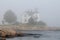 Maine Lighthouse in Fog