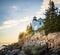 Maine Lighthouse at Sunset - Bass Harbor Head