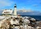 Maine Lighthouse in winter