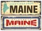 Maine state retro travel sign