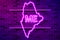 Maine US state glowing purple neon lamp sign