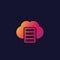 Mainframe, hosting, cloud storage vector icon