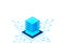 Mainframe, powered server, high technology concept, data center, cloud data storage isometric