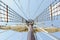 Mainmast and rope ladders to hold the sails of a sailboat