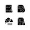 Maintain information security black glyph icons set on white space