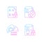 Maintain information security gradient linear vector icons set