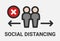 Maintain Social Distancing Sign Icon Vector.
