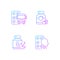 Maintaining life quality gradient linear vector icons set