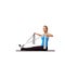 Maintaining a perfectly toned body. A beautiful young woman sitting on a mat and exercising with a resistance band -
