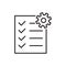 Maintenance checklist, checkup outline icon vector for graphic design, logo, web site, social media, mobile app, ui illustration