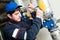 Maintenance engineer in boiler room