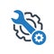 Maintenance icon with settings sign. Maintenance icon and customize, setup, manage, process symbol