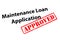 Maintenance Loan Application Approved