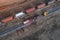 Maintenance and repair of the railroad view from above with drone