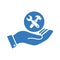 Maintenance, repair service tools icon. Blue color vector