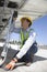 Maintenance Worker Installing Solar Photovoltaic Panels