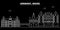 Mainz silhouette skyline. Germany - Mainz vector city, german linear architecture, buildings. Mainz travel illustration