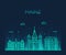 Mainz skyline city Germany vector linear style