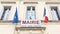 Mairie liberte egalite fraternite french text means city hall liberty equality fraternity facade in town center with french europe