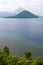 Maitara Island, a beuatiful view of small island, sea and mountain in Ternate, North Maluku, Indonesia.