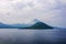 Maitara Island, a beuatiful view of small island, sea and mountain in Ternate, North Maluku, Indonesia.