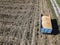 Maize trailer, corn harvesting from the field. Mais