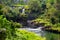 Majesitc Pee Pee Falls waterfall in Hilo, Wailuku River State Park, Hawaii