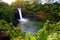 Majesitc Rainbow Falls waterfall in Hilo, Wailuku River State Park, Hawaii