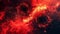 Majestic Abstract Fiery Cosmic Nebula Texture in Deep Red and Black Shades. Big Bang And Apocalypse View