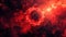 Majestic Abstract Fiery Cosmic Nebula Texture in Deep Red and Black Shades. Big Bang And Apocalypse View