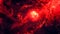 Majestic Abstract Fiery Cosmic Nebula Texture in Deep Red and Black Shades. Big Bang And Apocalypse View
