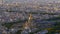 Majestic aerial panoramic view of the dense historic center of Paris, France, with Les Invalides complex.