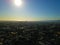 A majestic aerial shot of the San Gabriel Valley at sunset