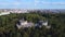 Majestic aerial view flight drone. Bunker Berlin Mitte Flak Tower Humboldthain