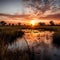 Majestic African Sunrise over Okavango Delta