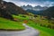 Majestic alpine autumn landscape with spectacular mountains, Dolomites, Italy