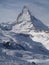 The majestic alpine Matterhorn mountain towering above the town of Zermatt, Switzerland