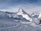 The majestic alpine Matterhorn mountain towering above the town of Zermatt, Switzerland