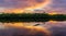 majestic Amazon river with a beautiful sunset in the background in high resolution