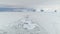 Majestic antarctic snow landscape aerial view