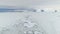 Majestic antarctic snow landscape aerial view