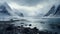 Majestic Arctic Fjord: A Dark And Foreboding Landscape